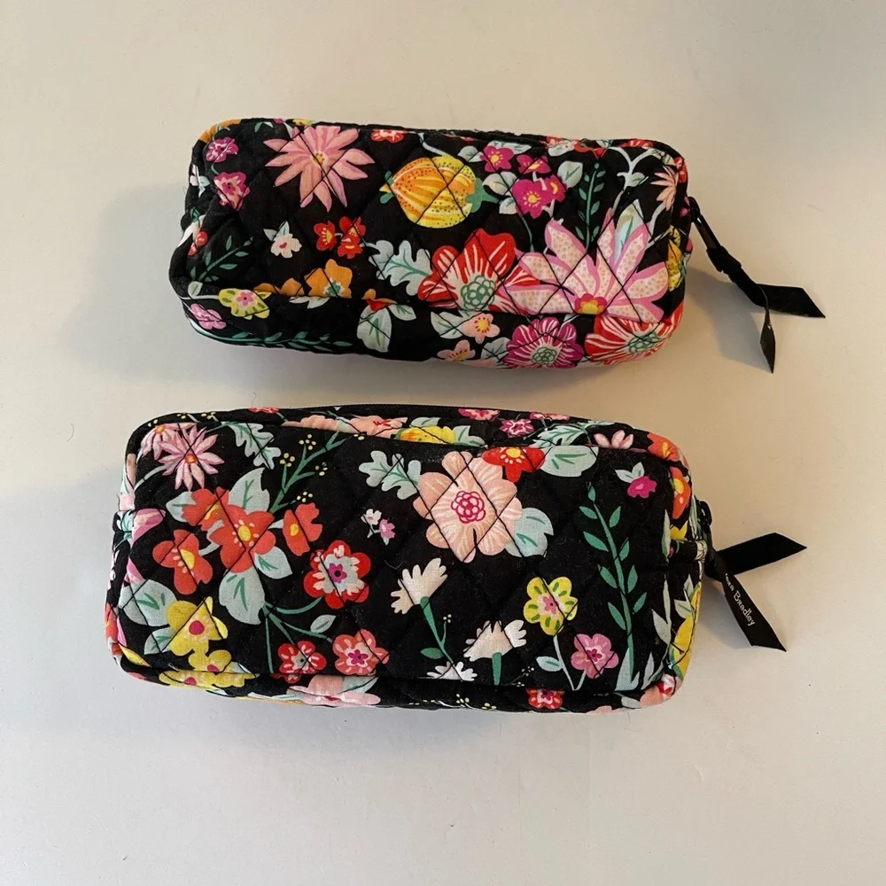 Pair of Vera Bradley Tangerine‎ Twist Cosmetic Toiletry Bags